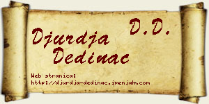Đurđa Dedinac vizit kartica
